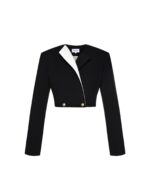 Cropped Black and White Blazer