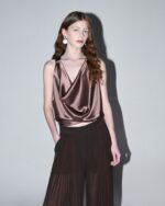 Brown Satin Top - Image 2