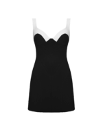 Mini Black dress W/White Detail