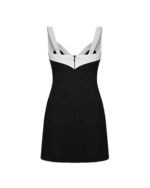 Mini Black dress W/White Detail - Image 3