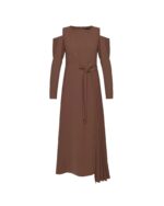 Brown Dress w/Pleated Detail