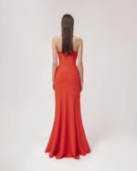 Maxi Corset Dress in Red - Image 3