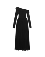 Black Off Shoulder Dress w/Pleats - Image 4